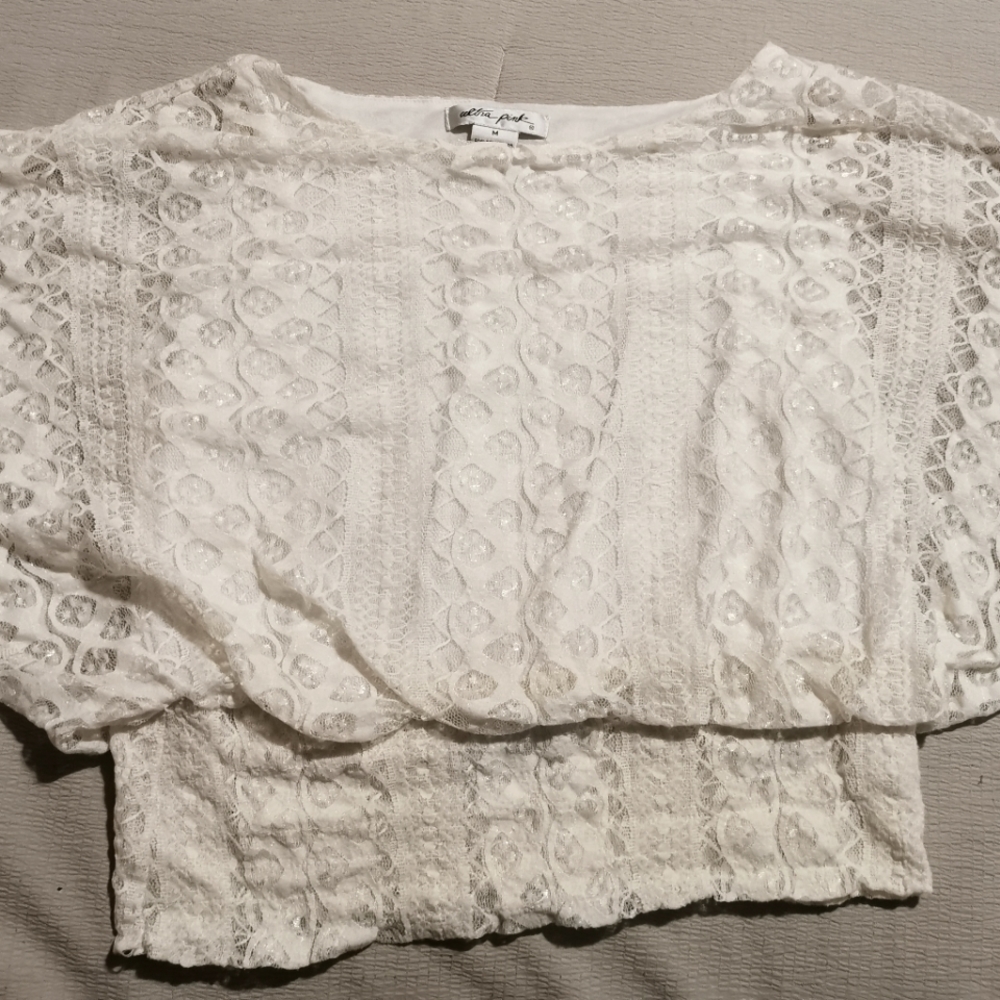 Ultra Pink White Lady's Blouse